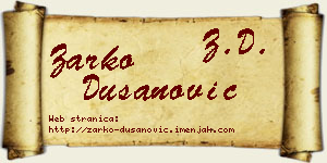 Žarko Dušanović vizit kartica